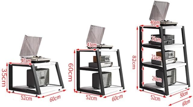 2/3/4 Tier AV Media Stand Rack Heavy Duty Stereo Rack Modern Audio Video Storage Cabinet Open Corner TV Stand Audio Rack Tower(Black