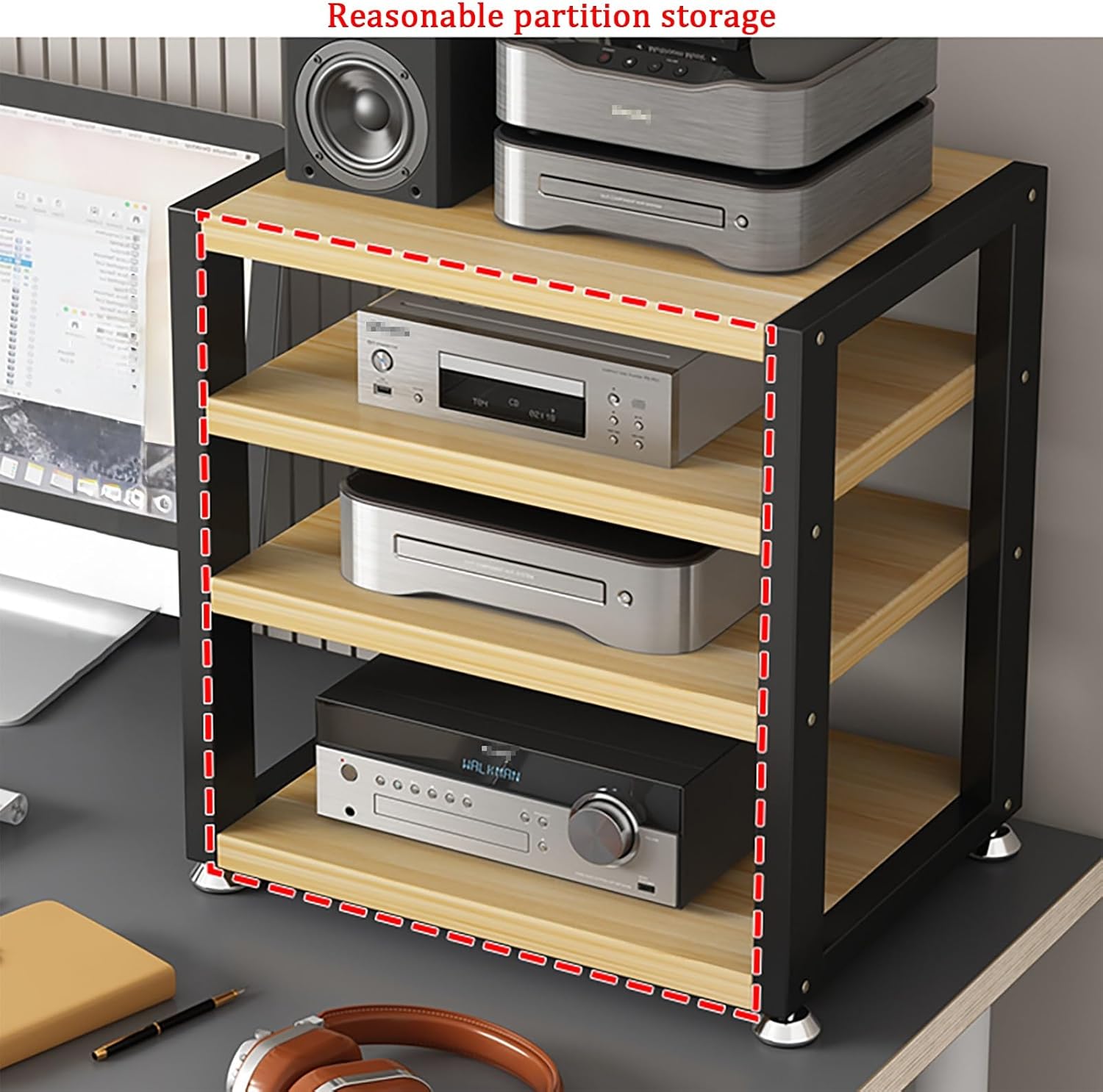 JIAOCKJIAO 3/4 Tier Media Stand