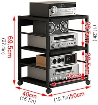 3/4/5-Tier AV Media Stand Corner Shelf Stereo Components Storage Cabinet