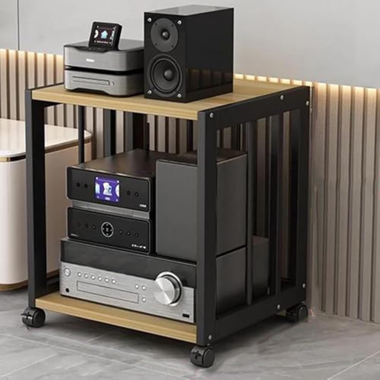 Zdlopteron AV Metal Media stand cabinet with wheels