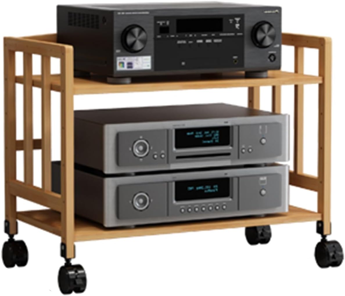 LXLZYXSF Mobile Audio Stereo Stand Video Component Cabinet with Adjustable Shelf