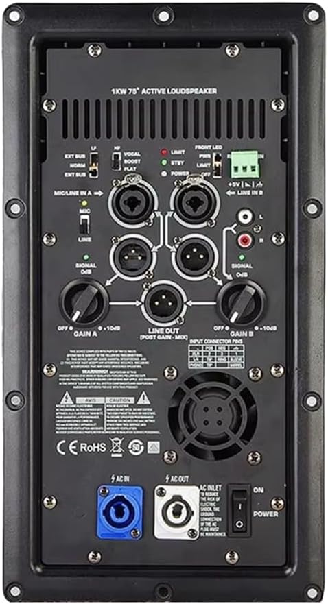 Yaregelun K12A Professional Digital Power Amplifier Module 1000W Active Class D Power Amplifier Broad for Home Theater Loudspeker