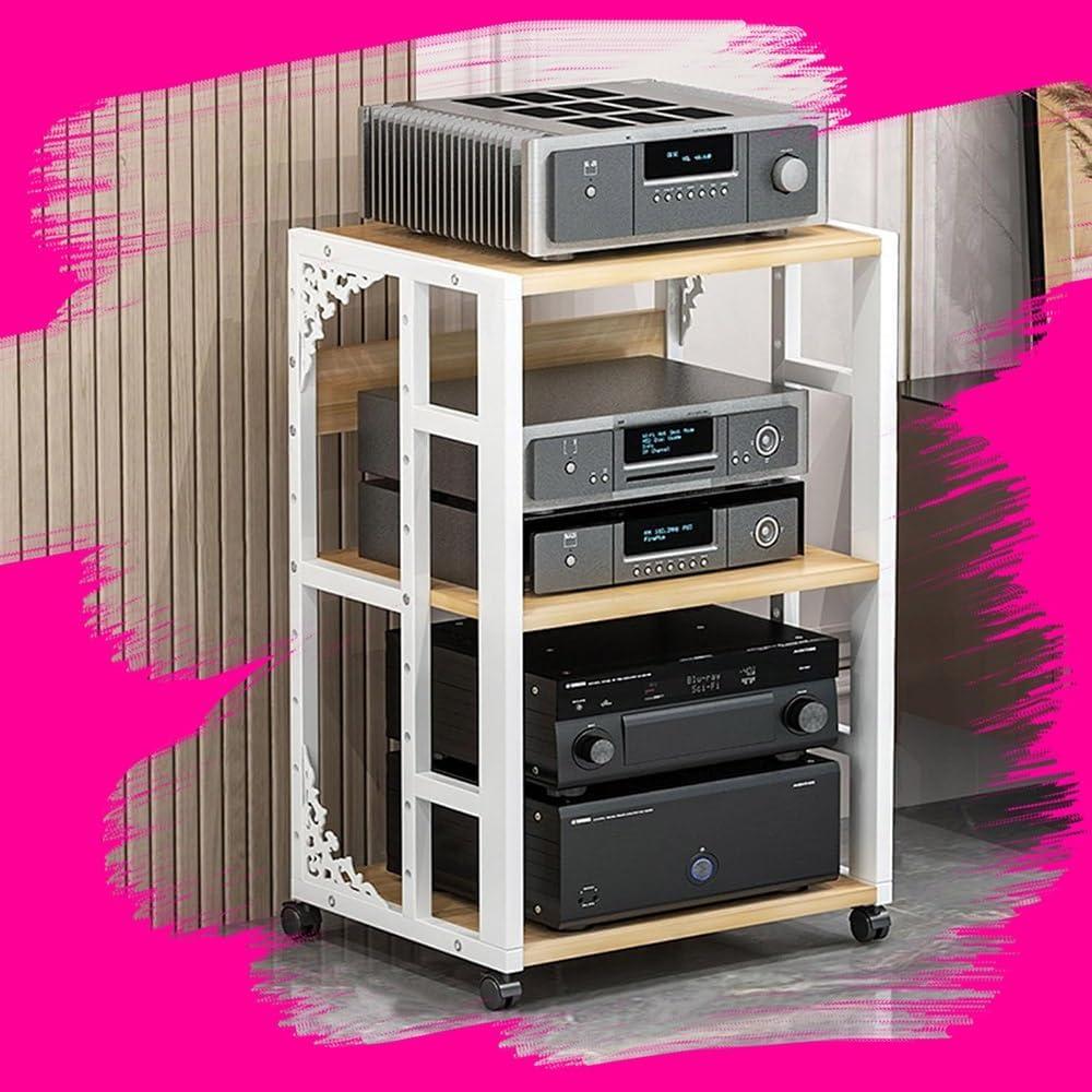 BIUBPW Media Stand AV Media Stand Cabinet 5 Tier Audio Rack