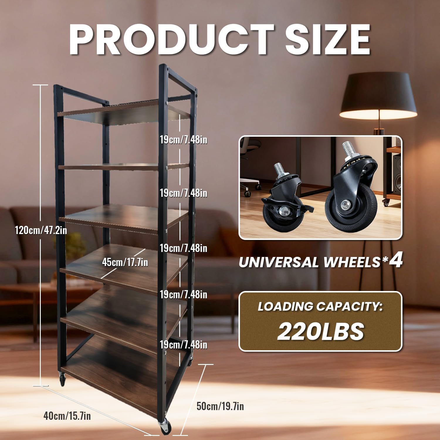 jvsufuik 6-Tier AV Media Stand