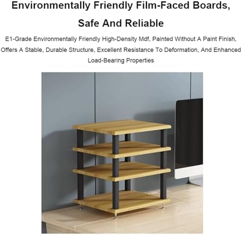 HiFi Wooden AV Component Stand - Open Stereo Cabinet