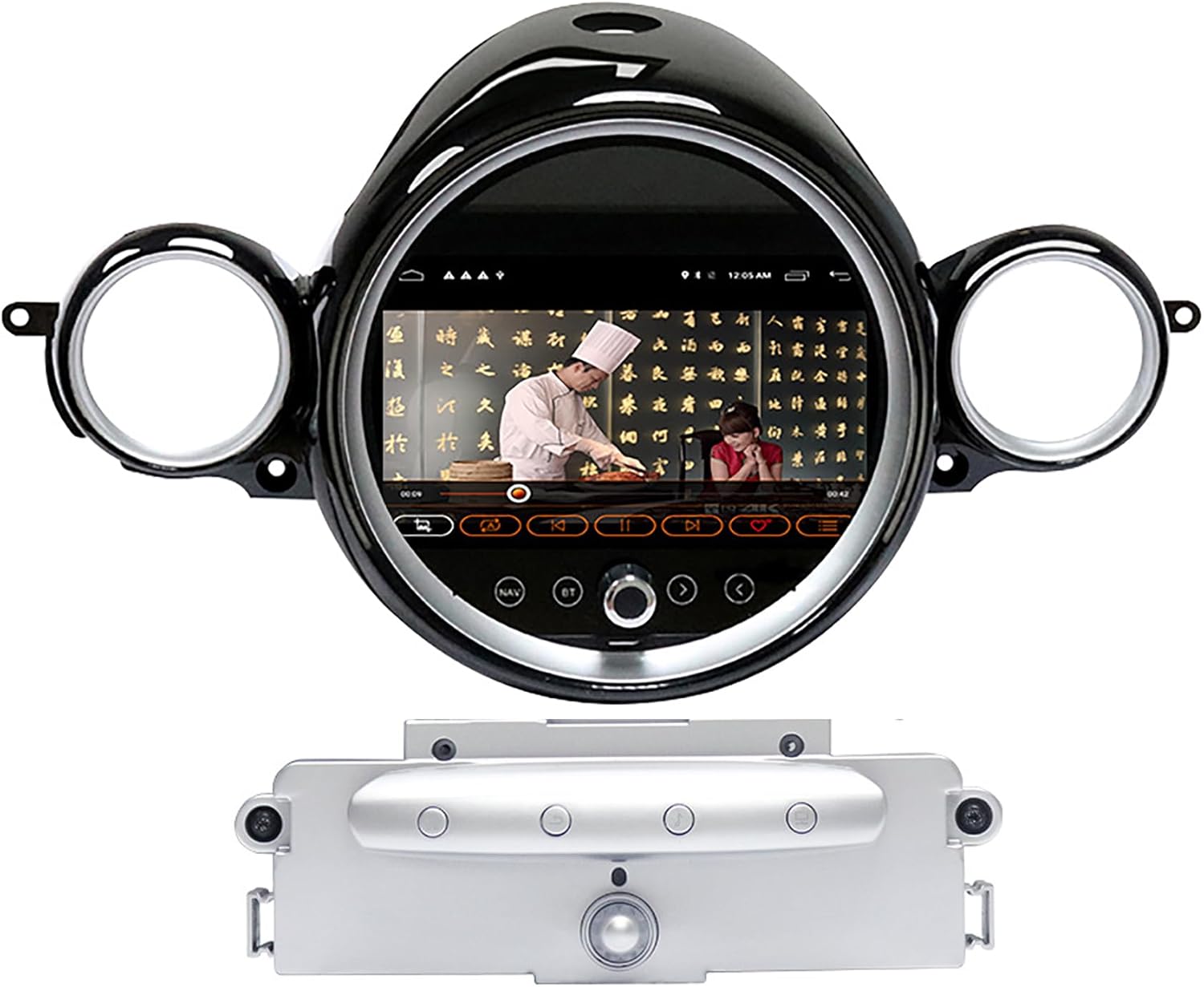 Android 13 Car Radio Multimedia 9in Touch Screen for Mini Cooper R55 Clubman R56 Hardtop R57 Convertible 2007 2008 2009 2010 (Silver CD) Built-in Wireless CarPlay