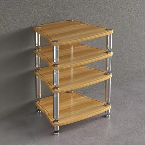 UYCVT Heavy Duty Audio Component Rack - 4 Layer Media Stand for Record Player Stereo Receiver Xbox One Ps4 & Tv - Durable Av Display Shelf for Home Theater & Entertainment Cent