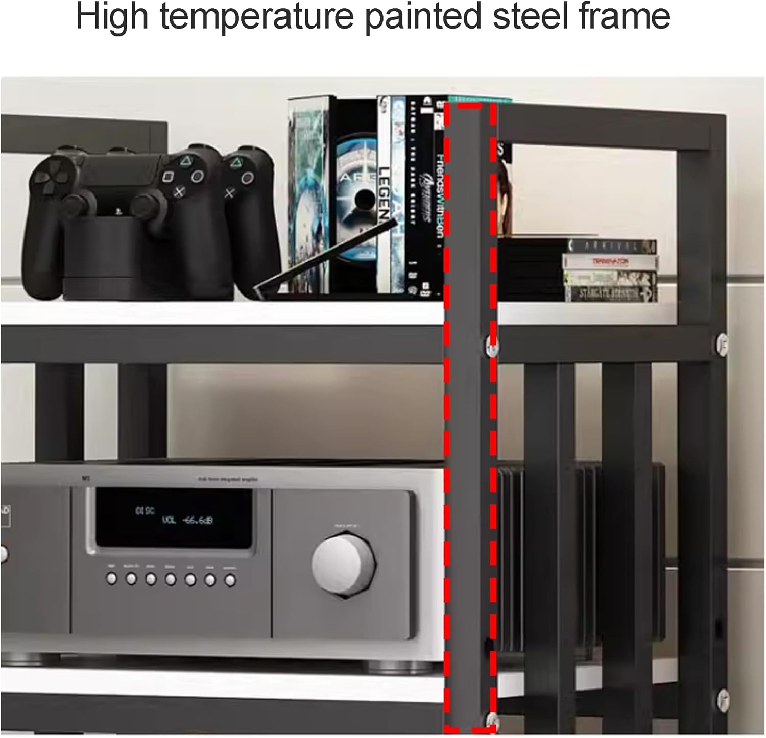 OVOGGPAN AV Media Stand Stereo Racks with Wheels Modern audio-video shelving Record Player Stand Corner Entertainment Center