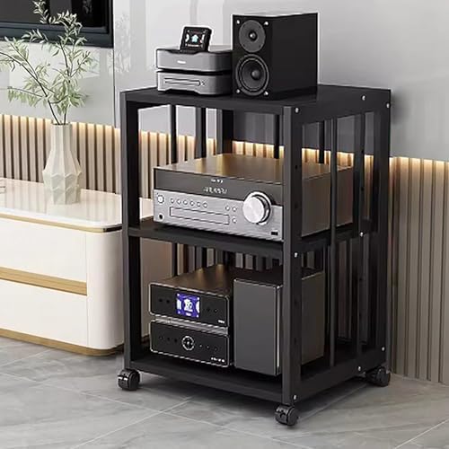 AV Media Stand Cabinet Floor-Standing Audio Rack with Wheel