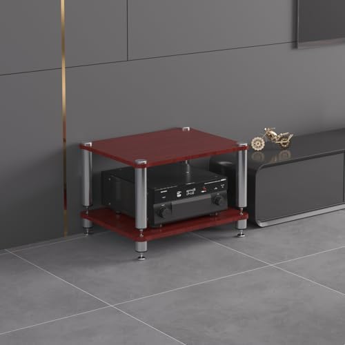 HiFi 3-Tier AV Media Stand - Wooden Record Player Shelf