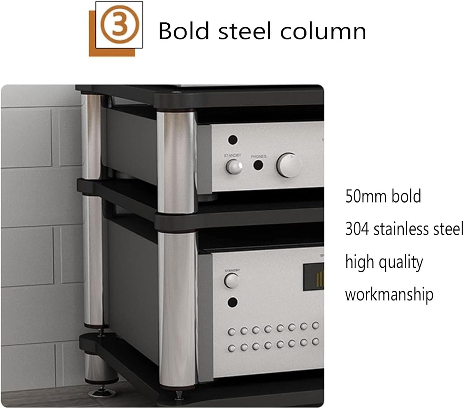 HOFSSI 4-Tier AV Media Cabinet Stand Component Cabinet