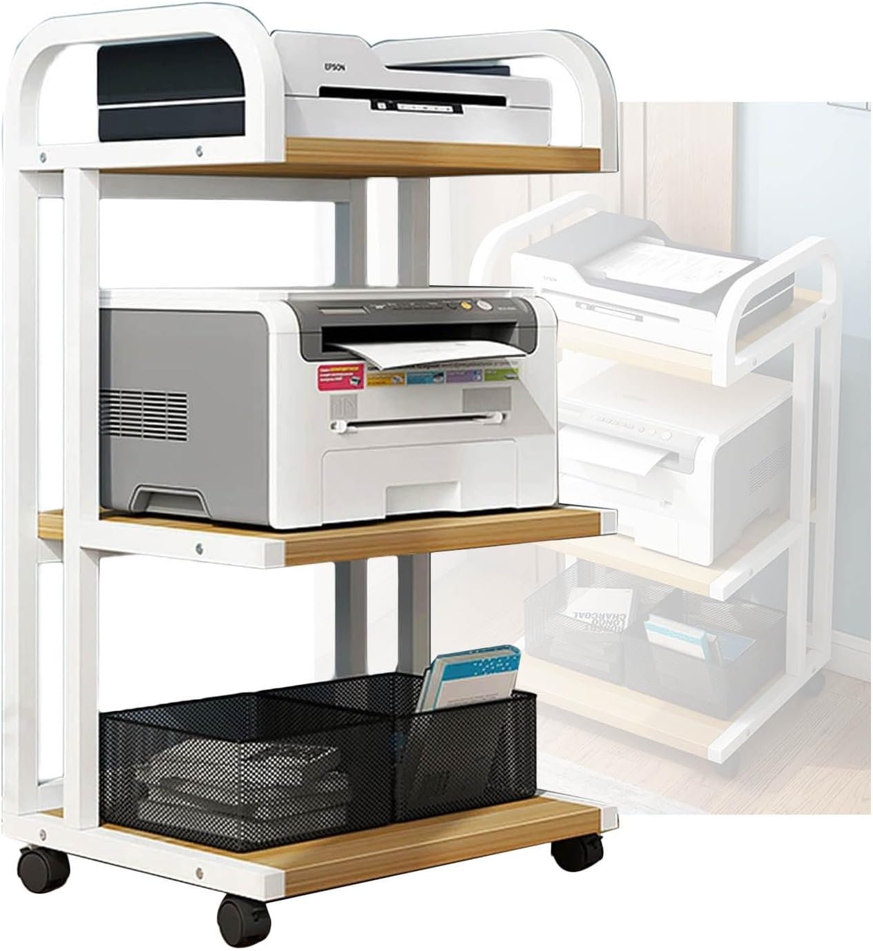 YLQFGUVWK 3 Tiers AV Media Stand Media Storage Cabinet