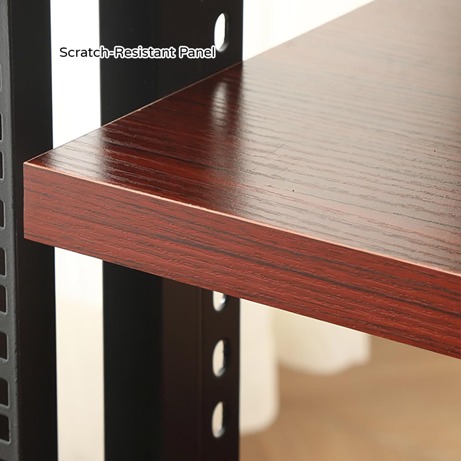 Sepsephiria AV Media Stand with Wheels 2/3/4/5 Audio Rack Tower Gaming Shelves Shelf Height Adjustable Stereo Racks and Stands loor Standing Removable Stereo Cabinet Easy to Assemble(Teak