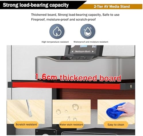 USZWBY Media Stereo Cabinet Standav Media Stand with Wheels