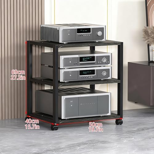 4-Tier Movable AV Media Stand