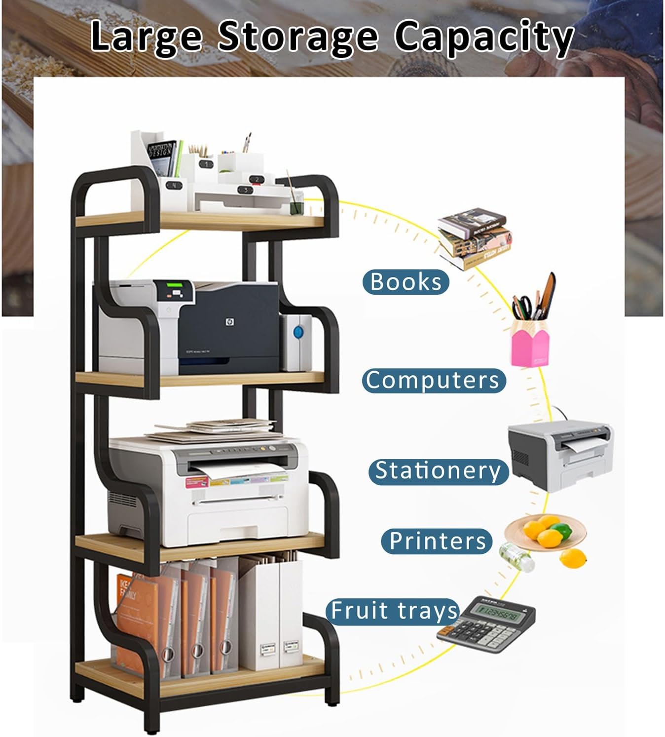 Media Stand Stereo Cabinet Video Media Stand Audio Rack 3-Tier AV Media Stand Floor-Standing Audio Rack with Shelf Audio Rack DVD Display Cabinet for Living Gaming Recording Room.(Original wood)