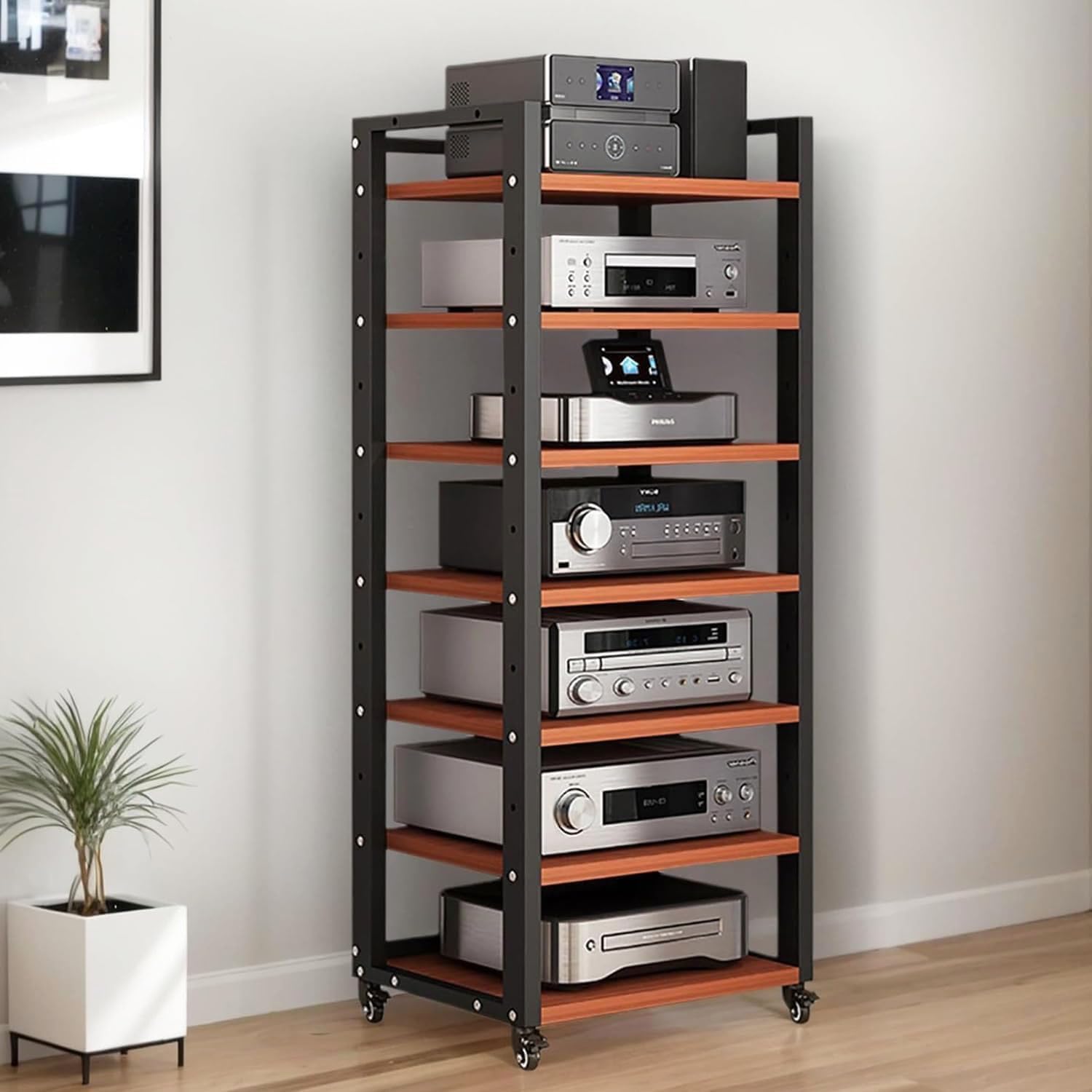 OMKUOSYA 7-Tier Heavy Duty Audio Component Rack