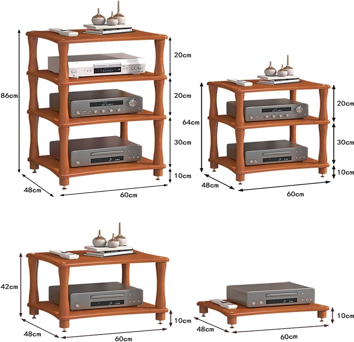 Kaverno 1/2/3/4tiers Av Media Stand Corner Shelf