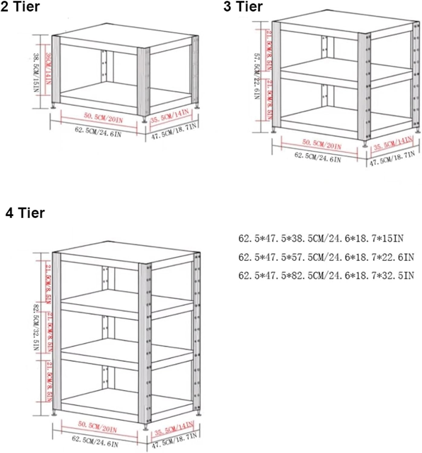 XMFBSY Medios Wooden AV Media Stand with Aluminum Alloy Frame Corner Game Console Stereo Stand Audio Tower Rack with Adjustable Shelves for TV Organizer(Walnut