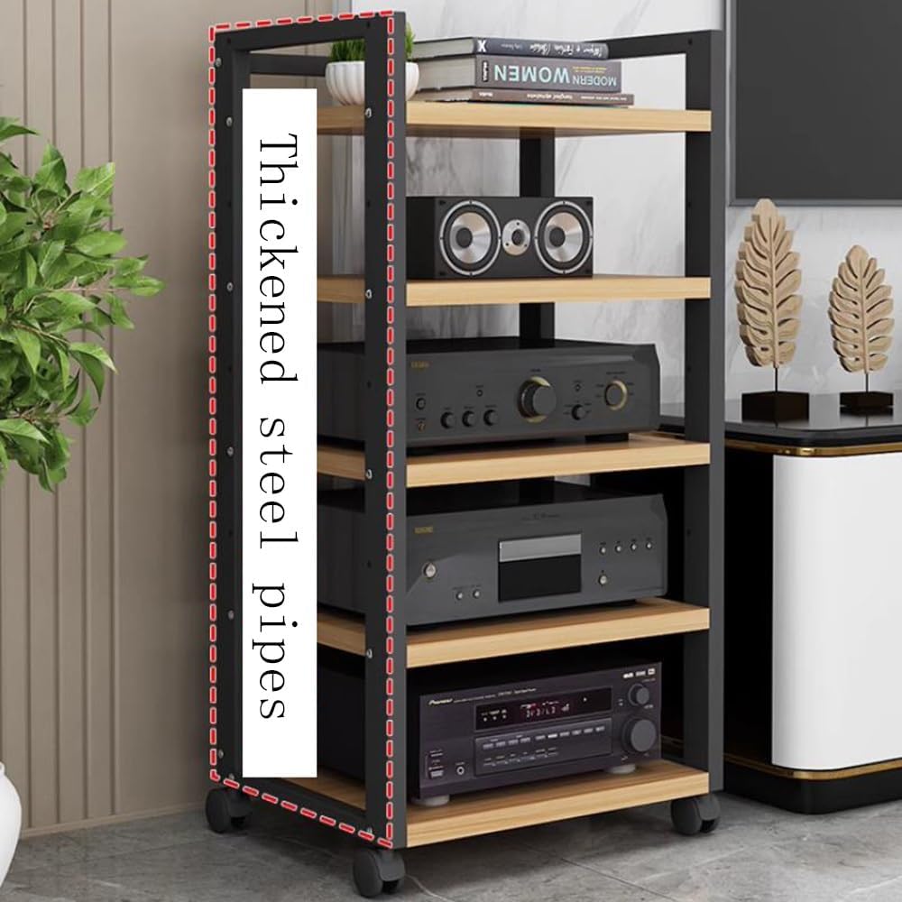 BIUBPW Media Stand 4 Tier 31in Tall Audio Video Component Cabinet