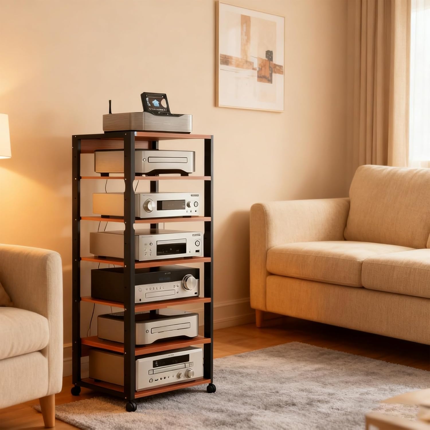 7 Tier Shelf Audio Stand - Open Air Storage