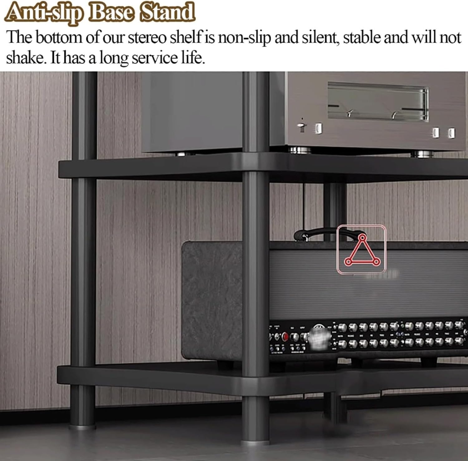 XMFBSY Medios Audio-Video Media Stand Modern Home Stereo System Entertainment Components Cabinet Heavy Duty Audio Rack Tower with Wheels for Home Organizer(Brown