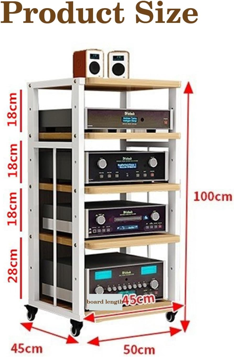 WUHUQN Media Stand 5 Tier AV Media Cabinet Stand Component Cabinet