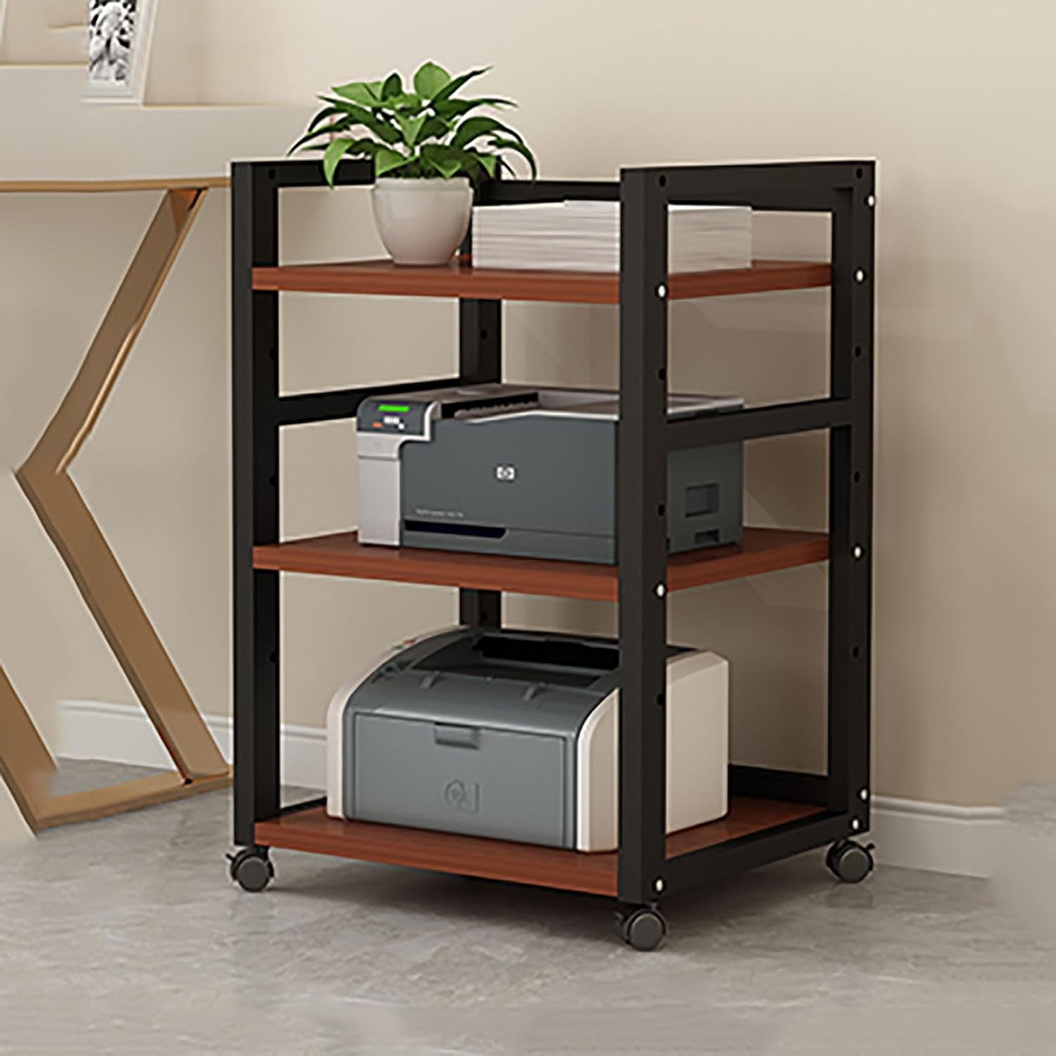 HOFSSI Metal Steel Frame Amplifier Rack - 3-Tier Media Stand for Home Theatre