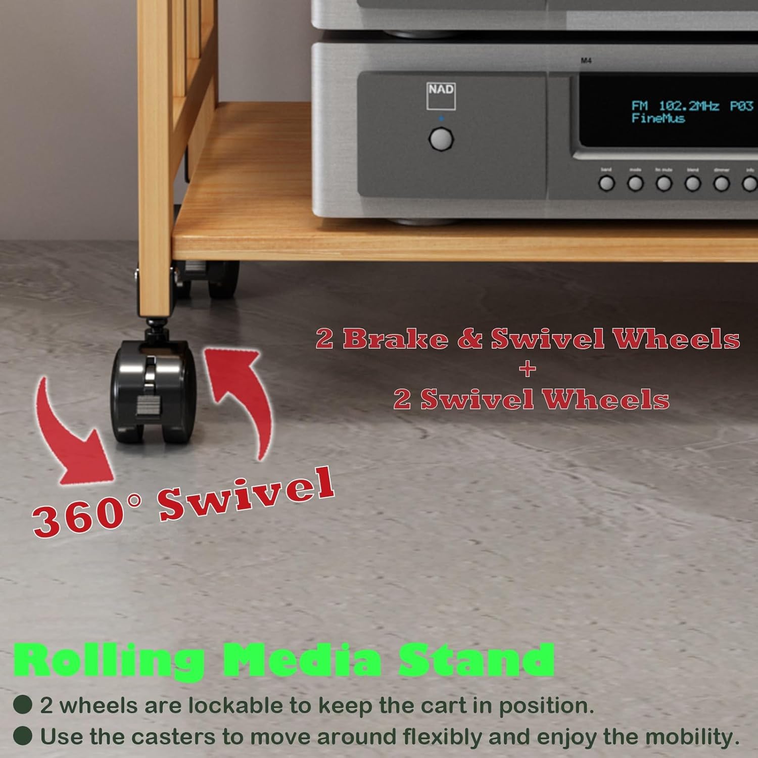 LXLZYXSF 5 4 3 2 Tier AV Media Cabinet Stand Audio Video Towers