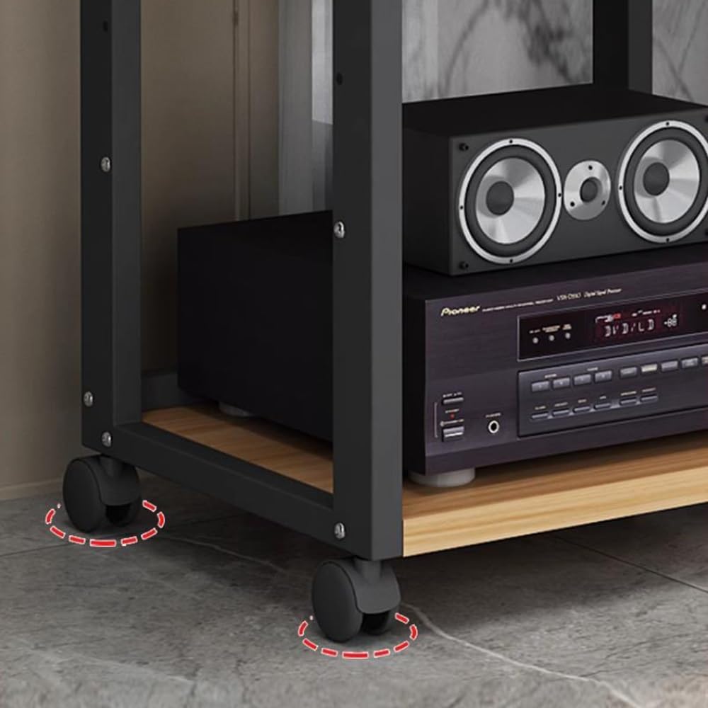 BIUBPW Movable AV Media Stand 7-Tier Adjustable Audio Rack