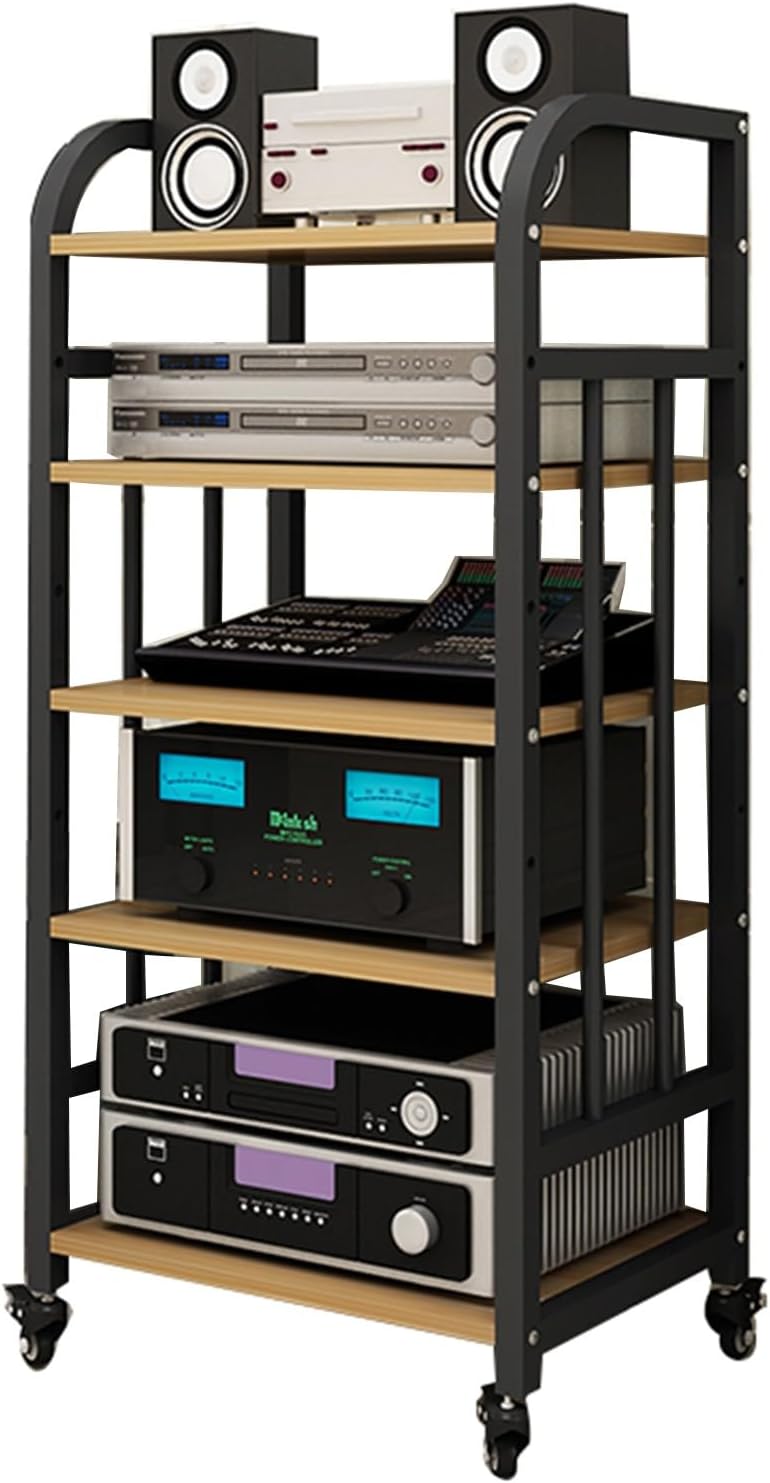 5-Tier Removable AV Media Stand Corner Frame Component Cabinet Stereo Rack Sound Tower