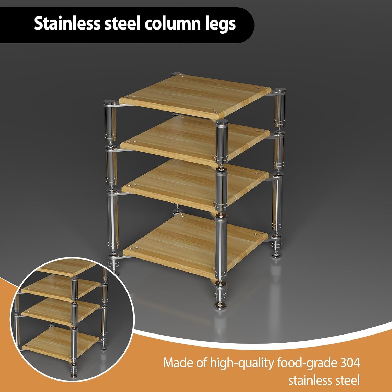 XDOPIRRS 1/2/3/4 TierOpen Wooden Audio Rack