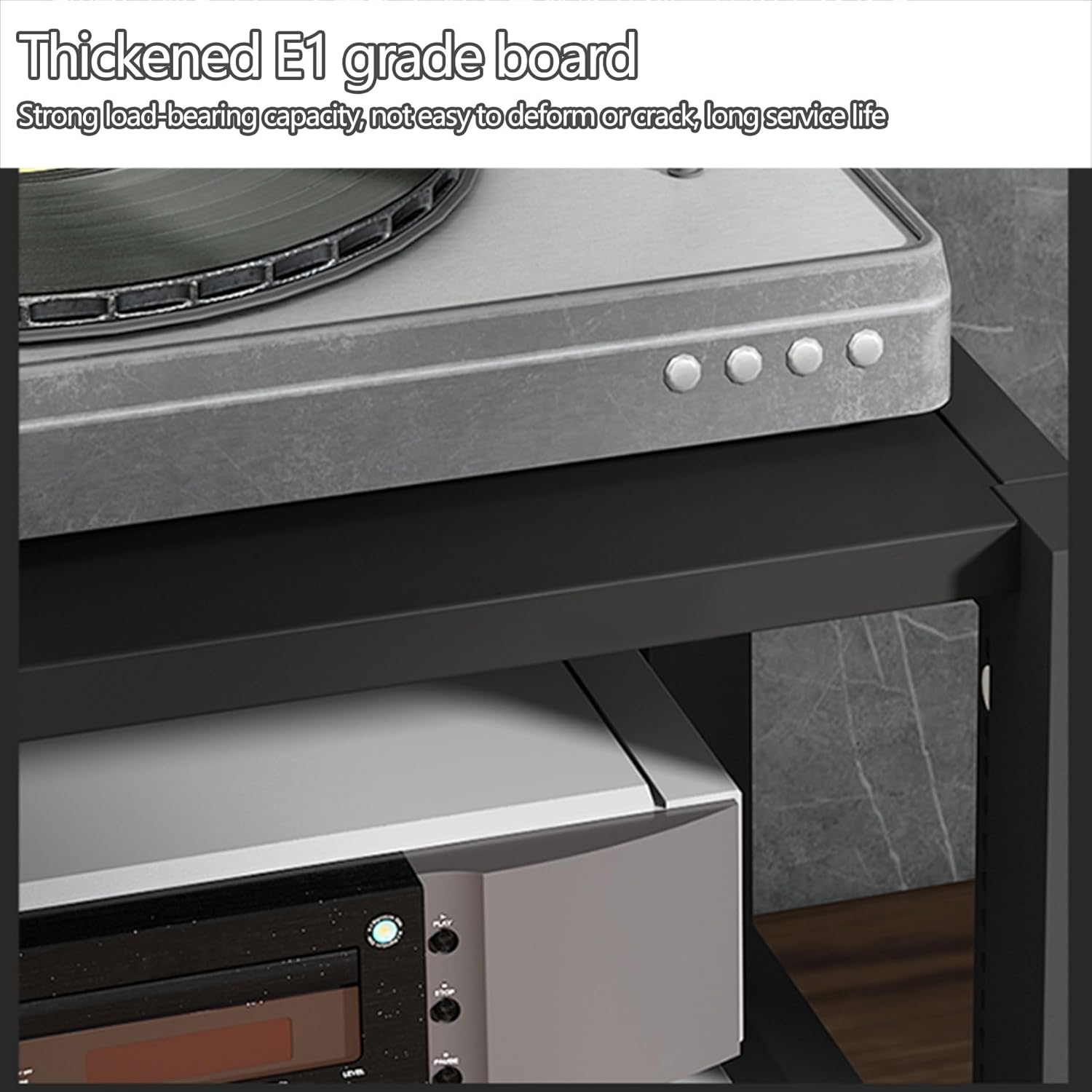 2 3 4 5 Tier AV Media Stand Stereo Cabinet Furniture Open Tower Stand Audio-video Shelving Component Rack Game Console CD DVD Storage Shelf Small Entertainment Center Shelves for Home Living Room(Teak