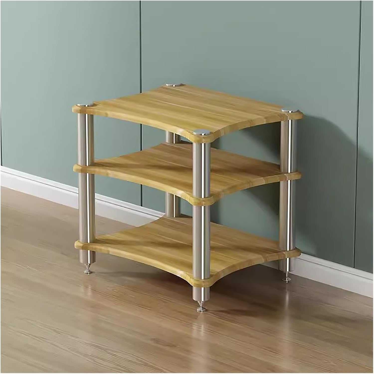Heavy Duty 3-Tier Audio Component Rack for Living Room & Small Spaces - Modern HiFi Stereo Stand Tower Media Shelf System