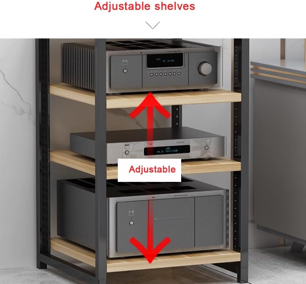 BERWDUXA HiFi Rack AV Shelf with Wheels