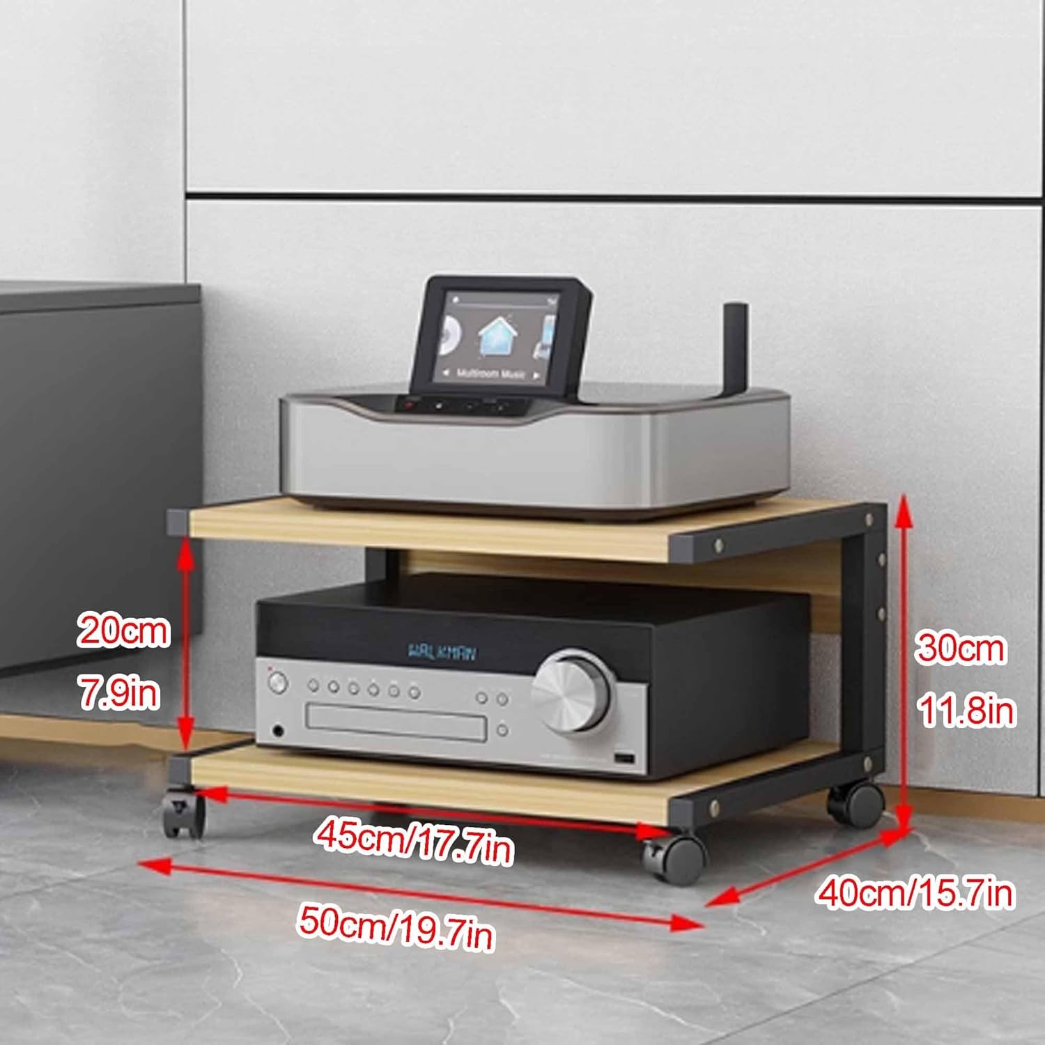 Modern AV Media Cabinet - Stereo Stand & Storage Rack for Living Room
