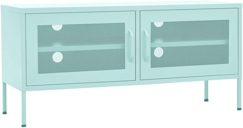 Rectangular Mint Steel TV Cabinet for Living Room
