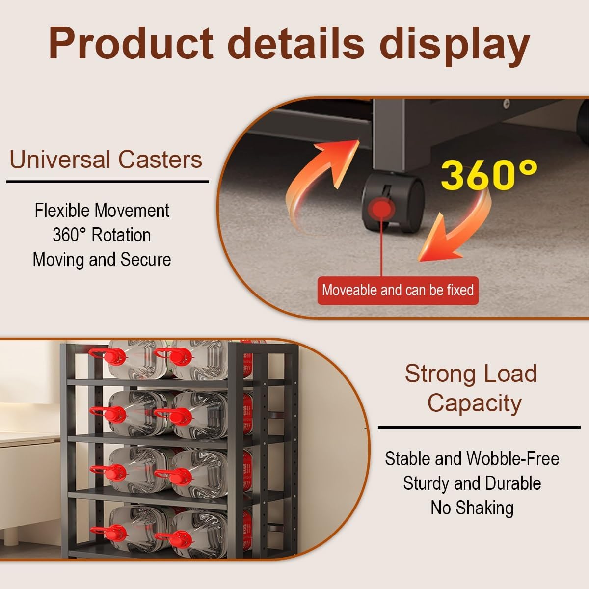 JDPYURV 3/4 Tier Audio-Video Media Stand with Adjustable Shelves