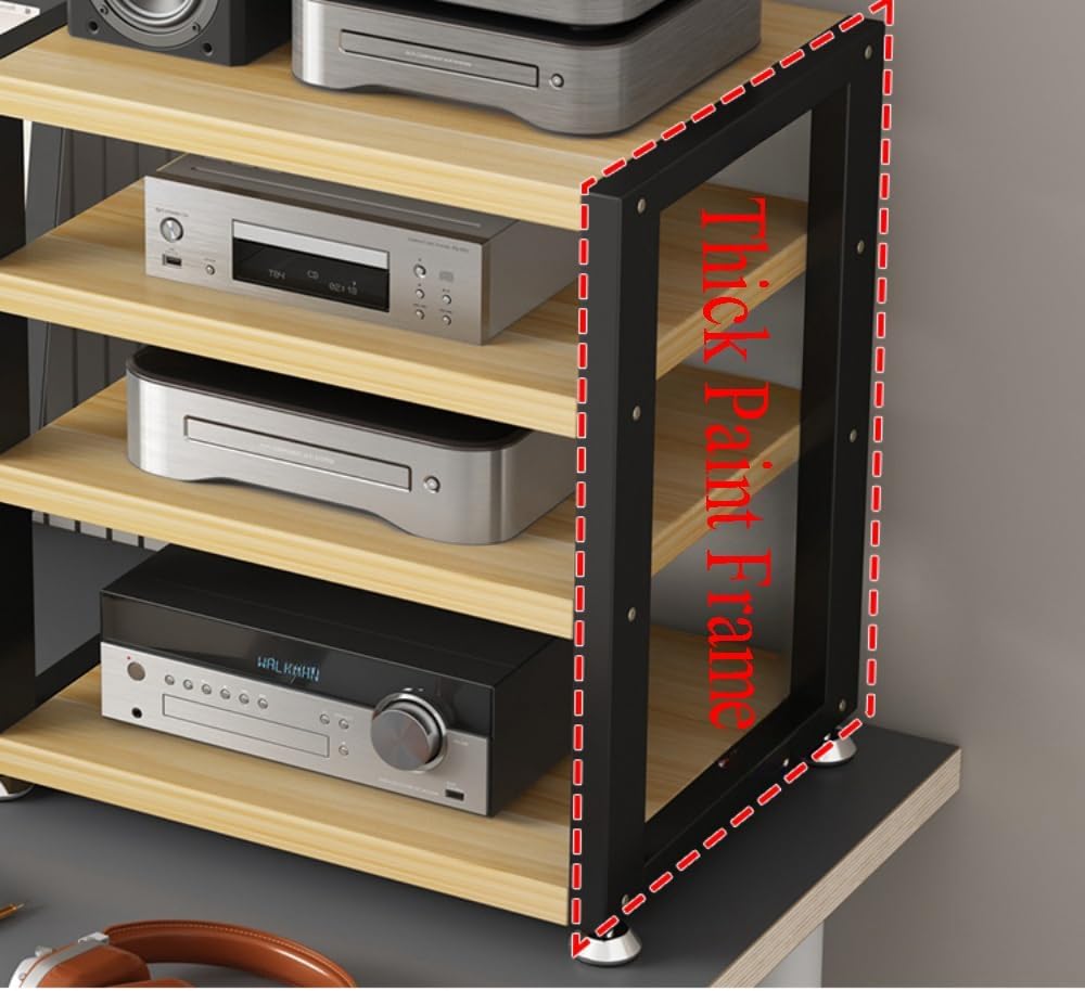 Modern Audio-Video Media Stand Computer Racks & Cabinets with Wheels Floor Standing AV Cabinet Media Storage Cabinet Storage for Entertainment Stereo Components for Gaming