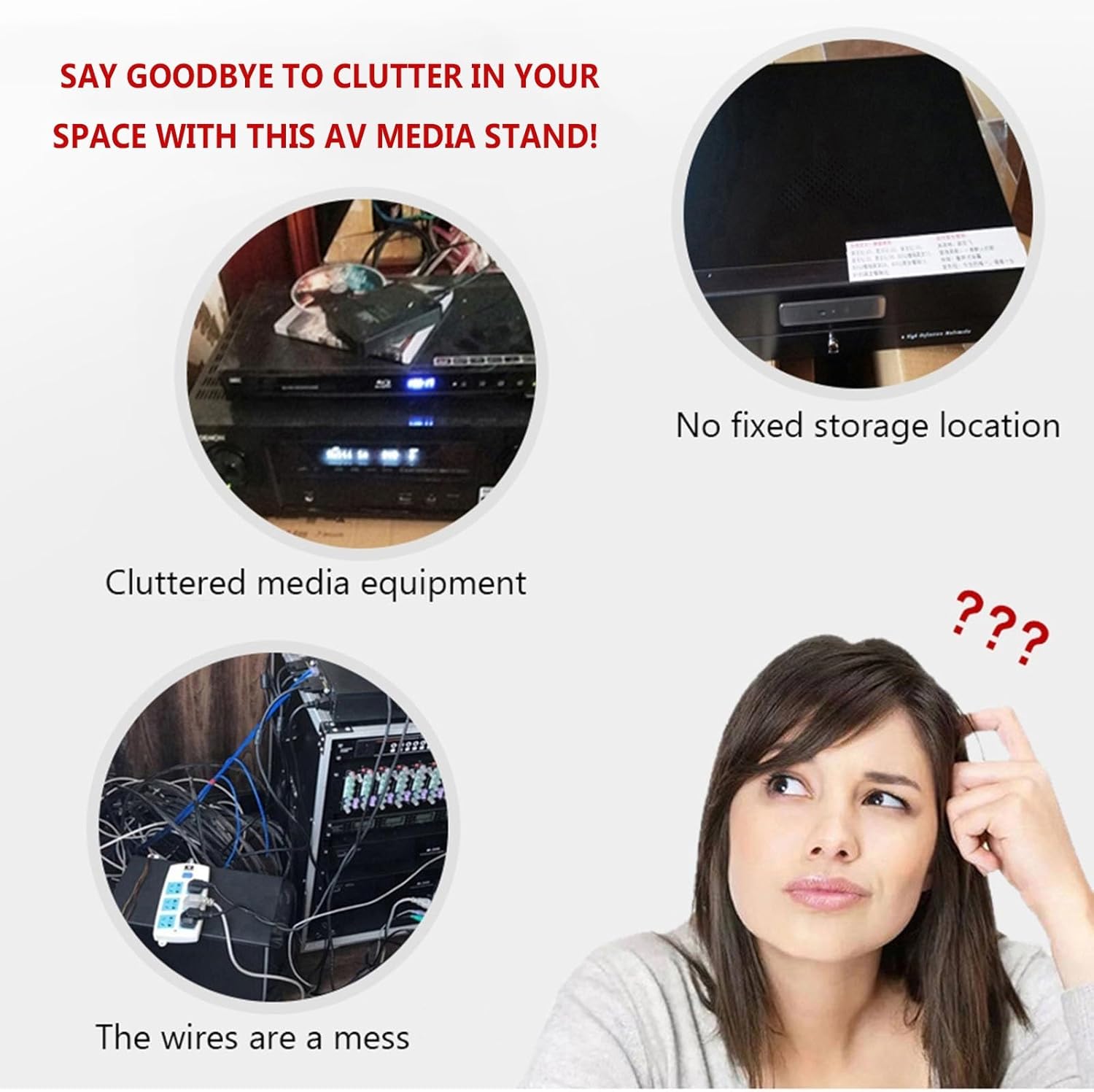 XingLi AV Media Cabinet Stand Audio/Video Component Cabinet Stereo Rack Audio Tower