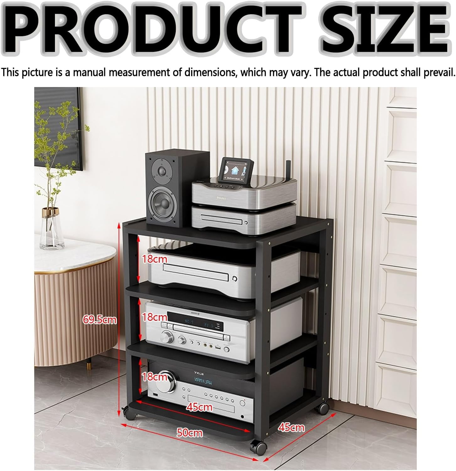 DSEWTEZXI Mid-Century Record Player Stand