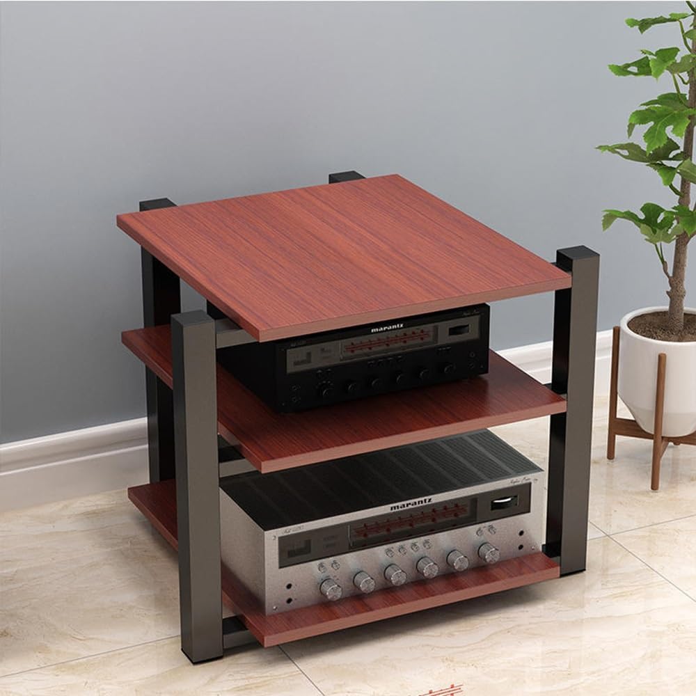 3 Tier Audio Rack Tower Media Storage Shelves Audio/Video Component Cabine
