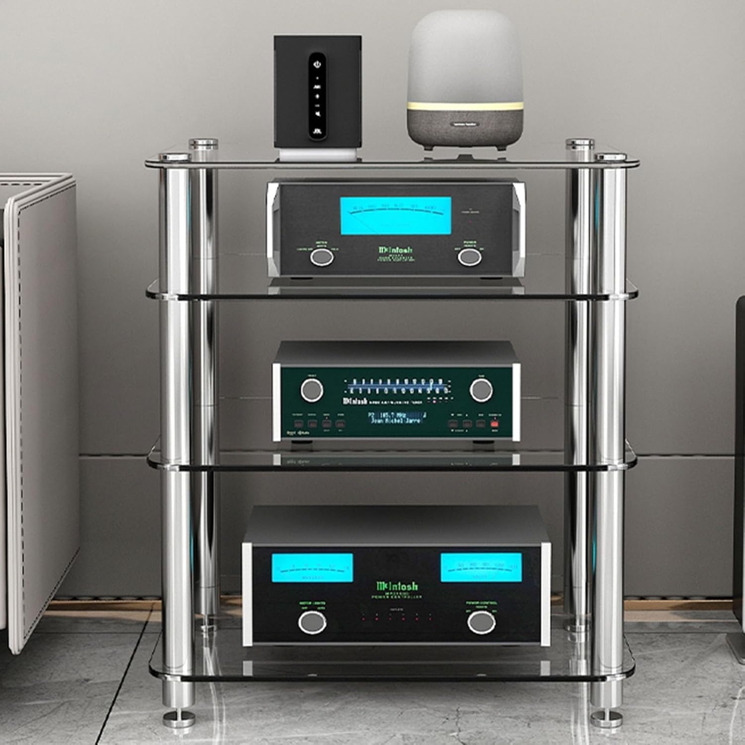 72cm Tall Av Media Stand Shelf - Audio Video Shelving Unit