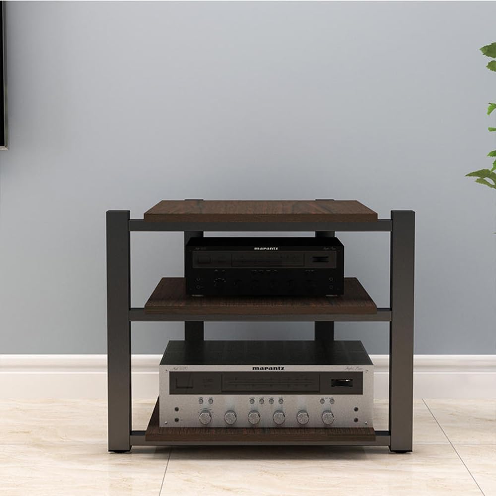 BIUBPW 3 Tier Audio Rack Tower Media Storage Shelves Audio/Video Component Cabine