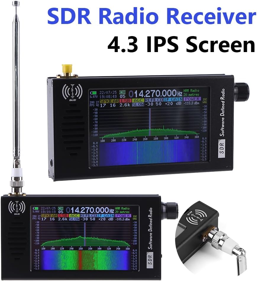 Radio Compact Aluminum Alloy DSP Radio Receiver with Waterfall Spectrum Display for Garage Market Applications