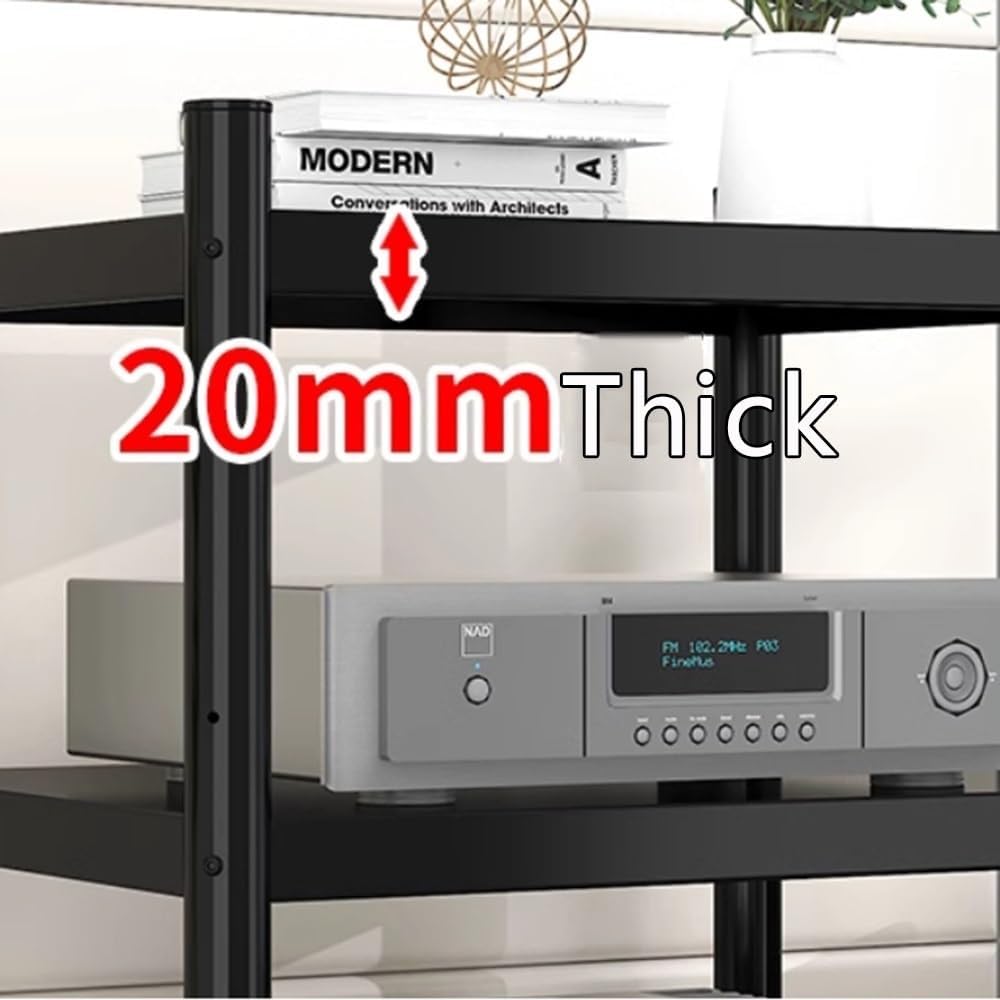 Adjustable 5-Tier Movable AV Media Stand with Wheels