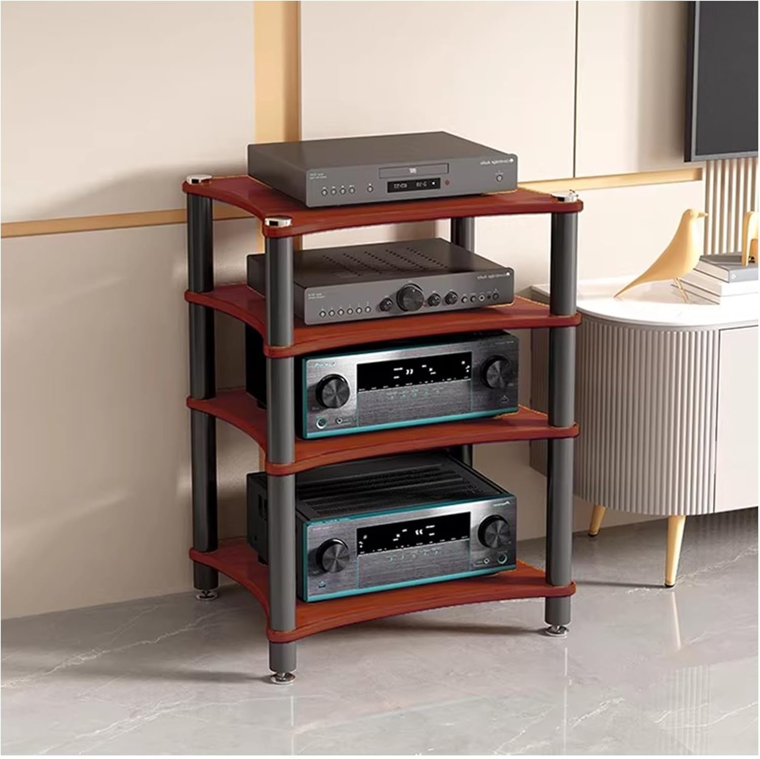 Pubstbos Audio Cabinet Conference Room Equipment Cabinet Professional Amplifier Rack Tube Amplifier For Stereo Components Home Theater DVD Recording Studio Living Room(60 * 48 * 30cm(2Tier))