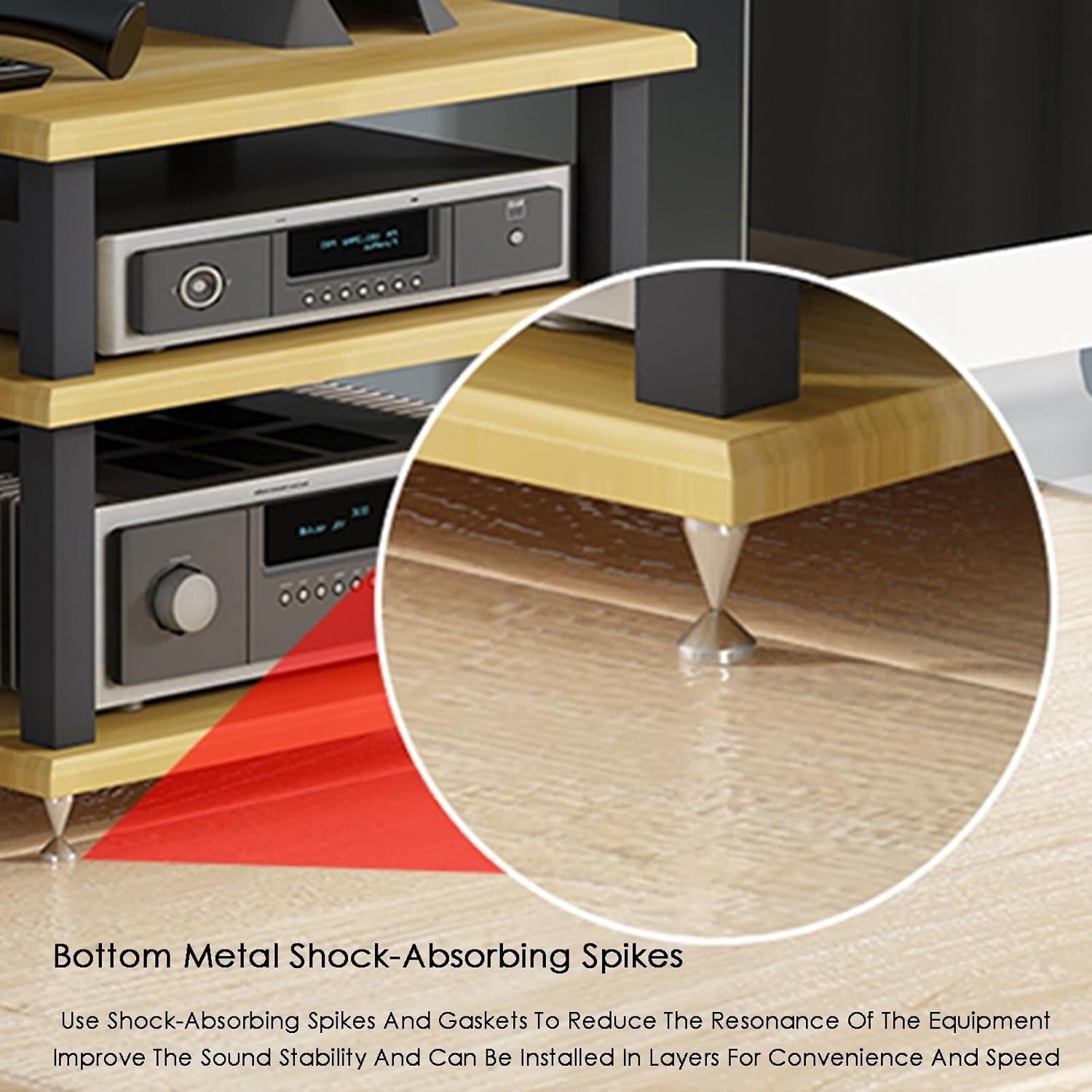 3-Tier Audio Media Rack