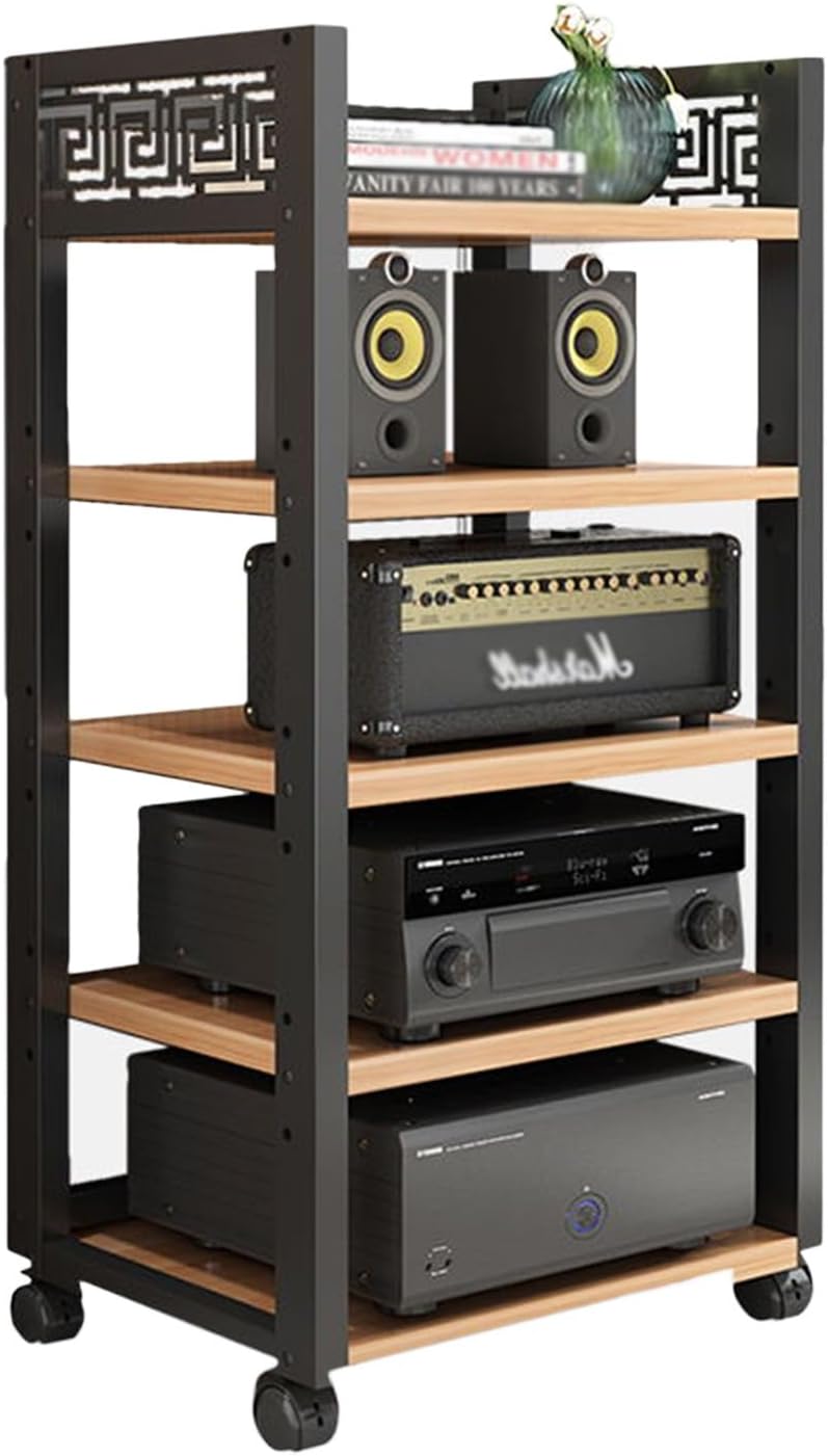 YLQFGUVWK 5 Tier AV Media Cabinet Stand Component Cabinet