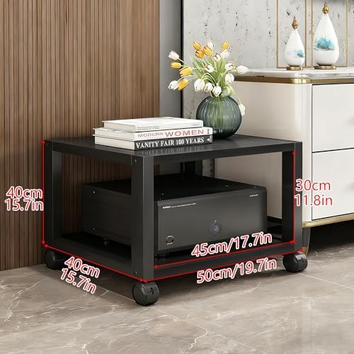 Adjustable 4-Tier AV Media Stand with Wheels